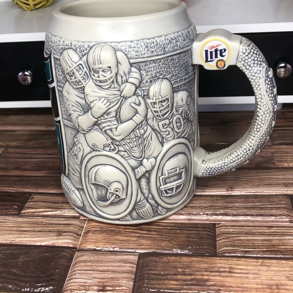 Vintage Miller Lite Commemorative NFL Miami Dolphins 3D Porcelain Beer Mug Stein - Picture 7 of 7